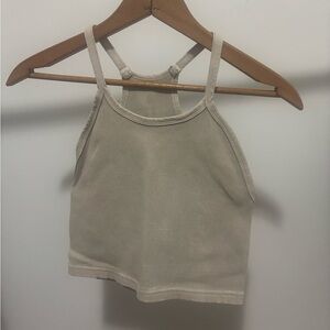 FP Movement Beige Ribbed Halter Top